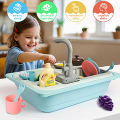 Asweets plastic cups component adds colorful sorting and cleanup practice.