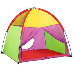 ATDAWN Kids Play Tent rainbow color front view promoting imaginative play