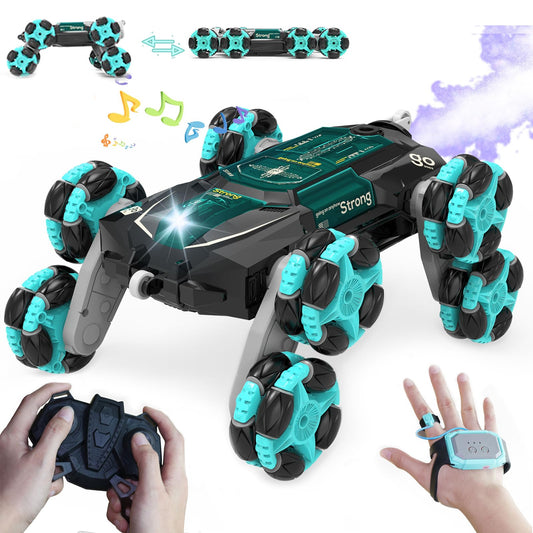 Athleria 8WD RC car front view with lights and smoke for dramatic action