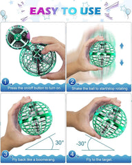 ATHLERIA Green Magic Flying Orb Ball hand-control for precise throws.