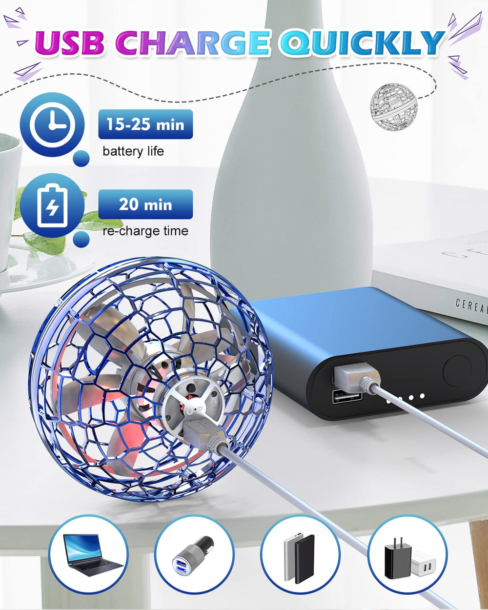 ATHLERIA compact and portable orb is easy to carry anywhere.
