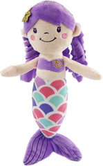 Athoinsu purple mermaid face plush with friendly eyes and a warm smile.