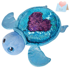 Athoinsu reversible sequins sea turtle glitter shell for dazzling display and gentle play