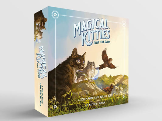 Atlas Games Magical Kitties Save the Day box cover inviting family adventures
