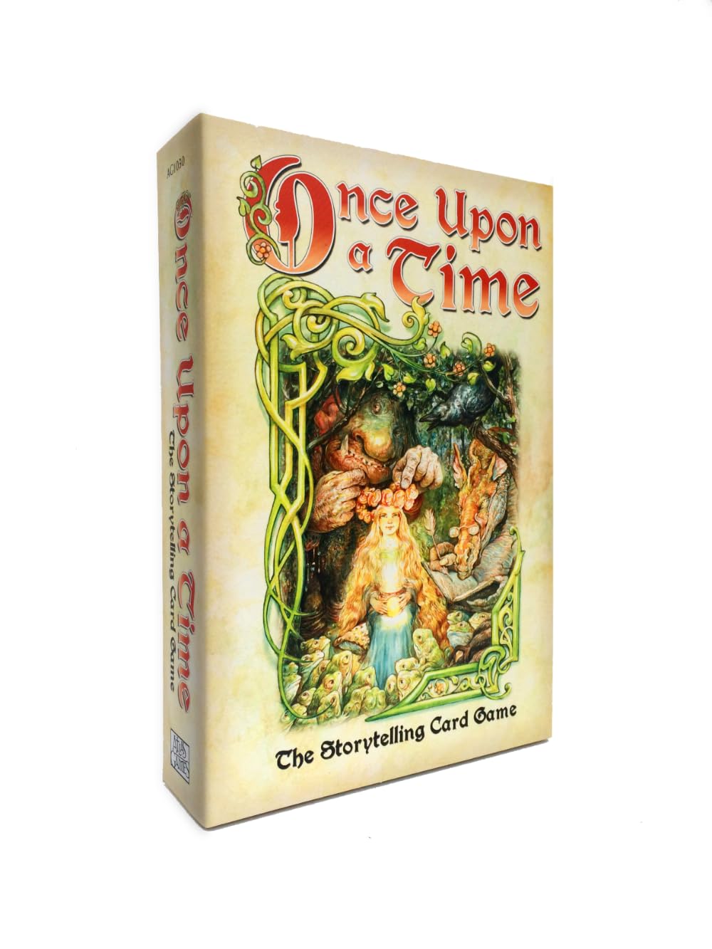 Atlas Games Once Upon A Time 3rd Edition cover with vibrant fairy tale art inviting family play.