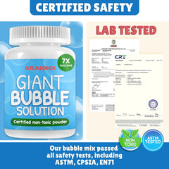 Atlasonix bubble mix powder easy to prepare for quick bubble sessions.