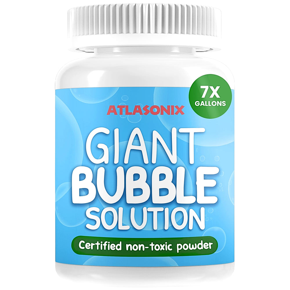 Atlasonix giant bubble solution ready to mix for outdoor fun and long-lasting bubbles.
