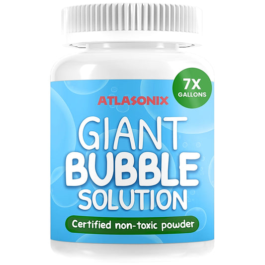 Atlasonix giant bubble solution ready to mix for outdoor fun and long-lasting bubbles.