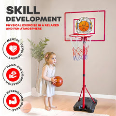 Atlasonix indoor hoop backboard offers clear sightlines for accurate kid shooting.