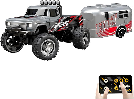 Atlodas mini rc monster truck 1:64 scale for indoor and outdoor fun