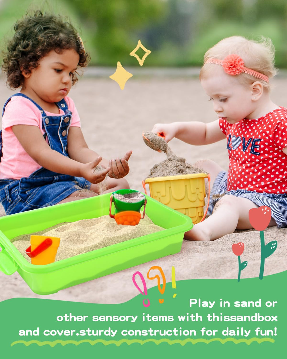 AtMini Sensory Bin portable handle for easy, kid-friendly transport.