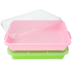 AtMini sensory bin pink lid close-up for independent toddler play