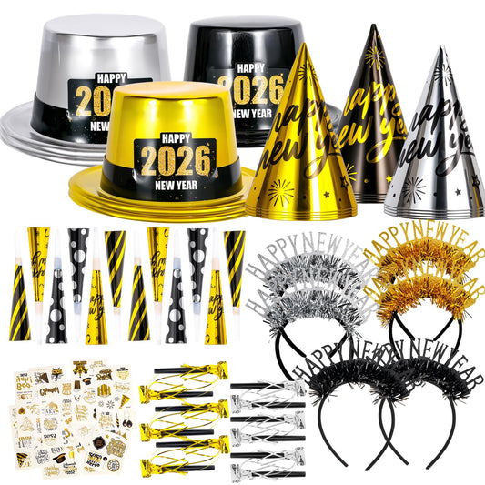 Atonofun 2026 hats assortment for a festive New Year's Eve celebration