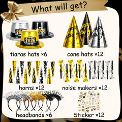 Atonofun 24-guest party hats and horns set for group celebrations