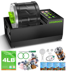 AtoRock Professional Rock Tumbler Kit shows pro polishing setup for hobbyists