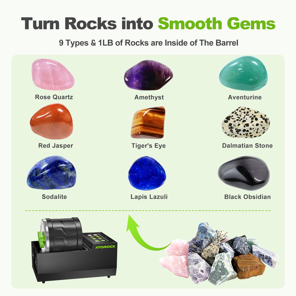 AtoRock whisper-quiet design is ideal for indoor polishing sessions