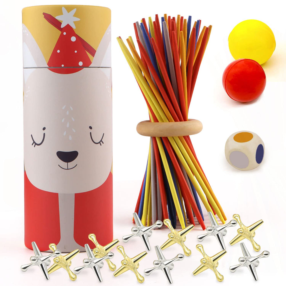 ATOSHP jacks with metal jax pieces for nostalgic family play and tactile action