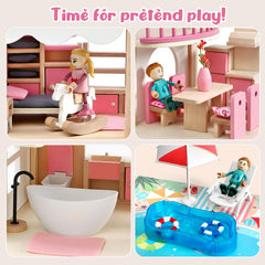 Atoylink portable handle simplifies carrying the dollhouse on family trips.