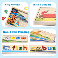 Atoylink double-sided spelling boards support scene-based reading practice and word connections.