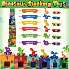 Atoylink nesting boxes with dinosaur scenes for tidy storage and imaginative play.