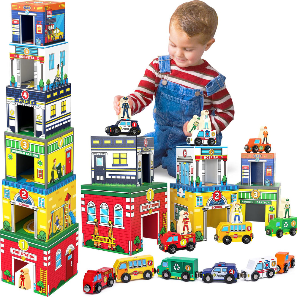 Atoylink occupation-themed blocks with numbers support color and number recognition.
