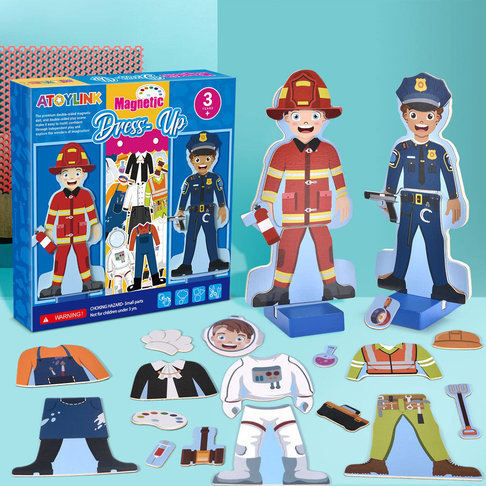Atoylink occupations play set featuring policemen and doctors for storytelling.