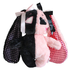 Attatoy E-Girl Bunny plush in pink and black for cozy snuggles and anime-inspired style.