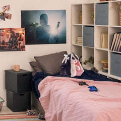 Collectible style that pairs with other anime or goth accessories in teens' rooms.