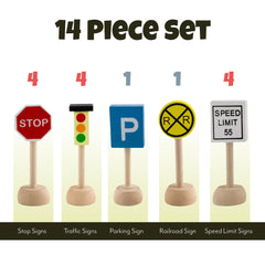 Attatoy wooden street signs imaginative play invites creative city-building