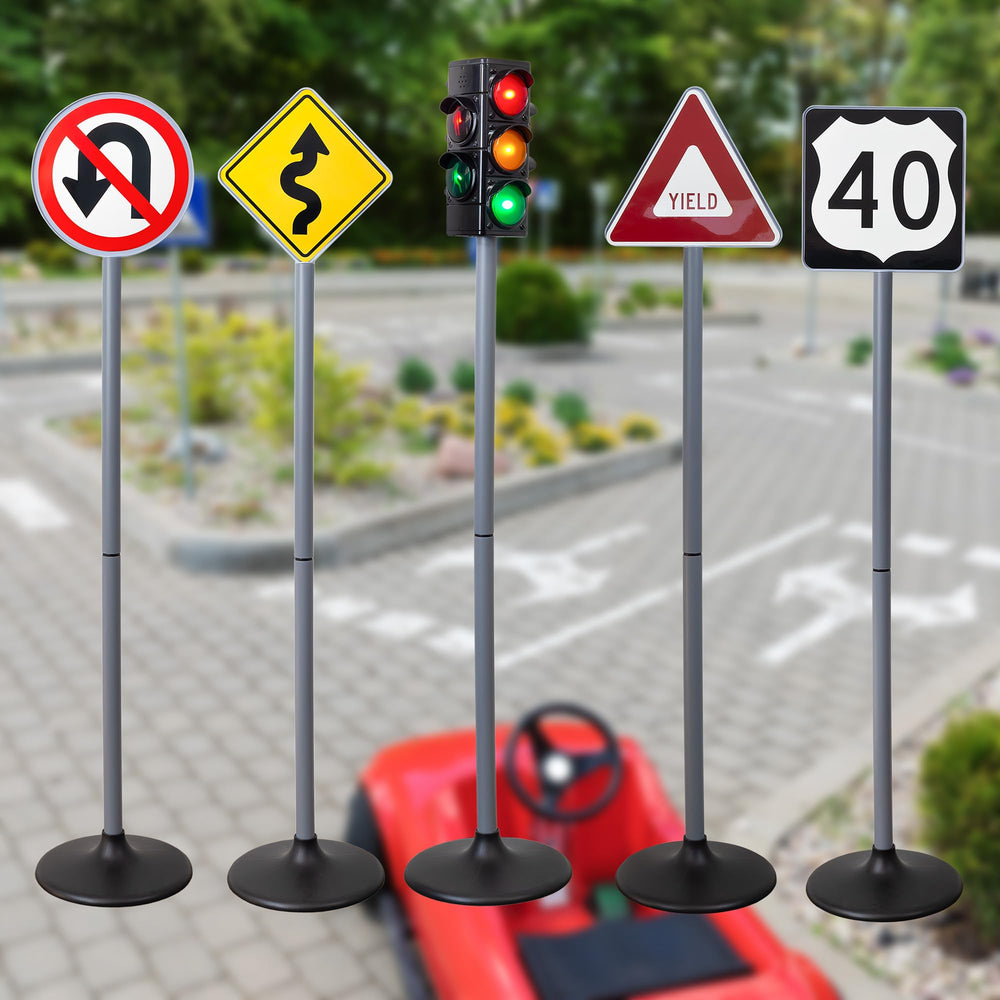 Attatoy Large Traffic Signs Playset kids playing with a city scene