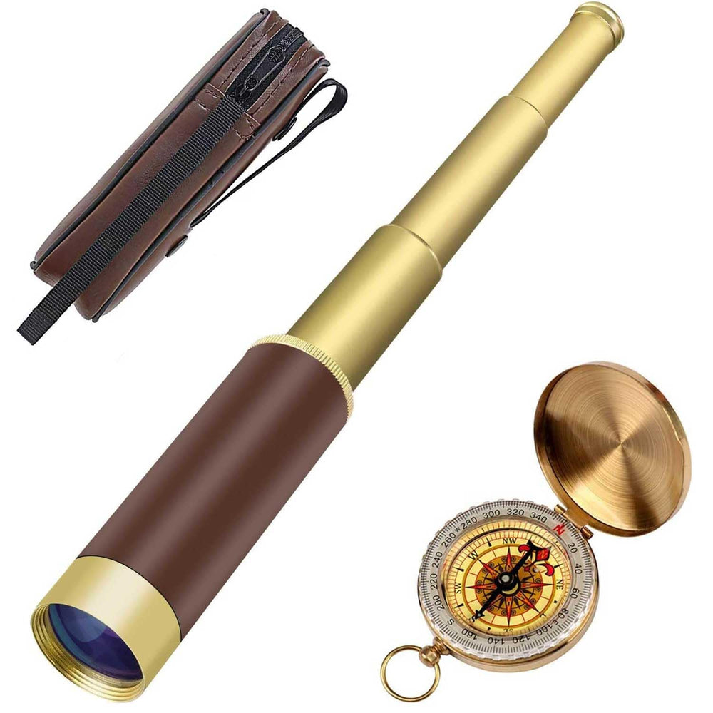 Aubric Retro Pirate Telescope with 25x30 zoom view for outdoor exploration.
