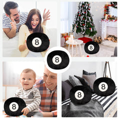 AUCOOMA 8-ball plush travels as a travel buddy in car