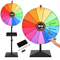 AugFir prize wheel 24-inch with vivid color segments for clear selections.