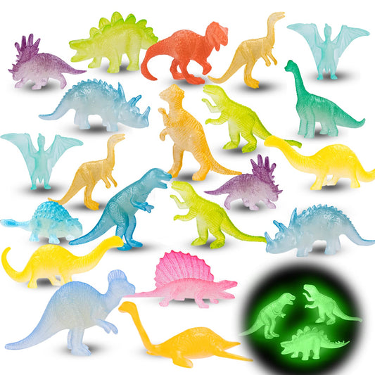 AugToy 48pcs glow dinosaurs for party favors and kids' playtime