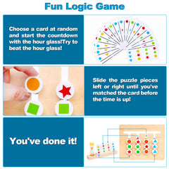 AugToy color and shape side puzzle helps kids learn shapes like square, circle, triangle, star.