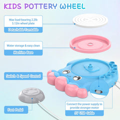 Aujazyble foot pedal control for safe, adjustable wheel speed during crafts.