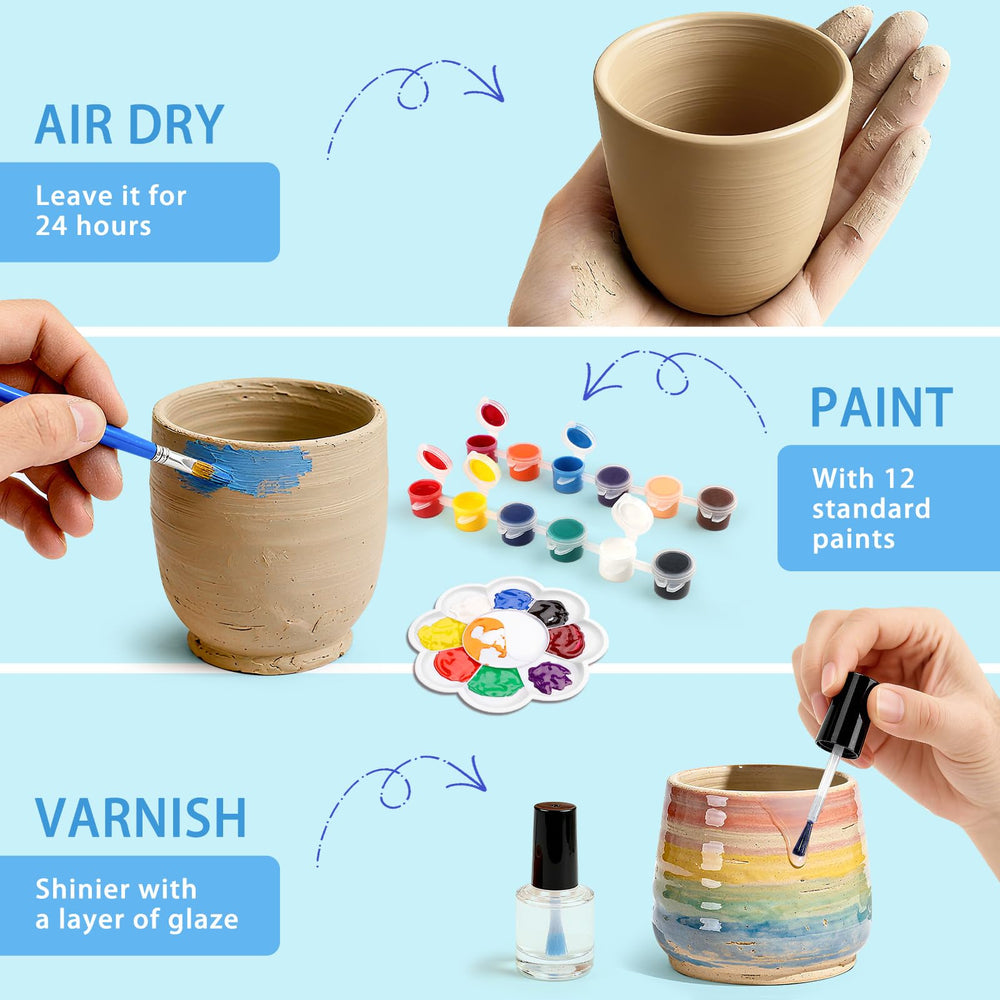 Aujazyble sculpting tools set for shaping and detailing tiny ceramic artworks.