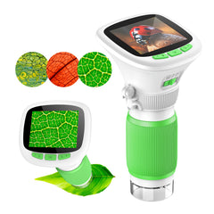AUKCLAX 1000X digital microscope front view highlights its compact design for hands-on learning.