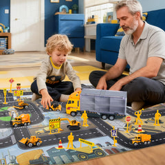 Aukdin construction transport truck with sounds and lights for interactive play