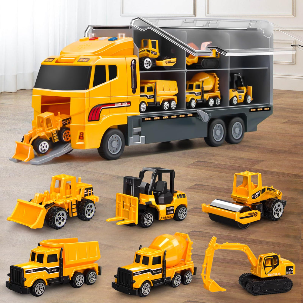 Aukdin toddler construction truck set with play mat for imaginative building play