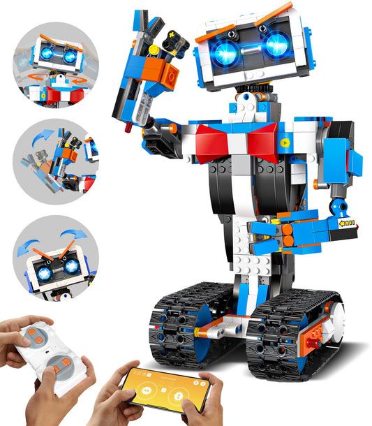 Aukfa STEM robot building kit front view showing compact educational design
