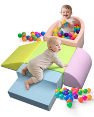 Auksay baby climbing blocks assembled for a DIY route to boost motor skills