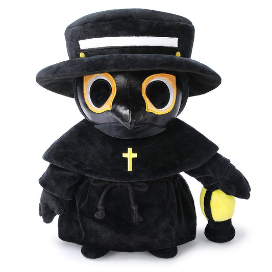 AULUDA plague doctor plush 14-inch figure, cozy cuddle companion for kids and adults.