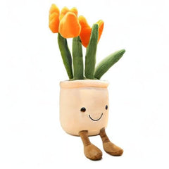 AULUDA Tulip Plush Toy on bed, versatile hug pillow