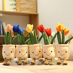 AULUDA Tulip Plush Toy at desk, calming study companion