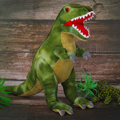 Auluda Tyrannosaurus Rex plush enhances bedroom decor with friendly charm.