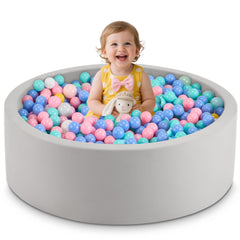 Aunekiv ball pit foam baby round 35-4 inch creates a soft, safe play space.