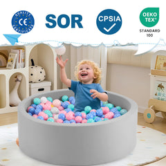 Aunekiv ball pit premium foam cushions soften landings during active play.