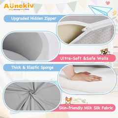 Aunekiv ball pit removable machine-washable cover simplifies cleanup after playtime.
