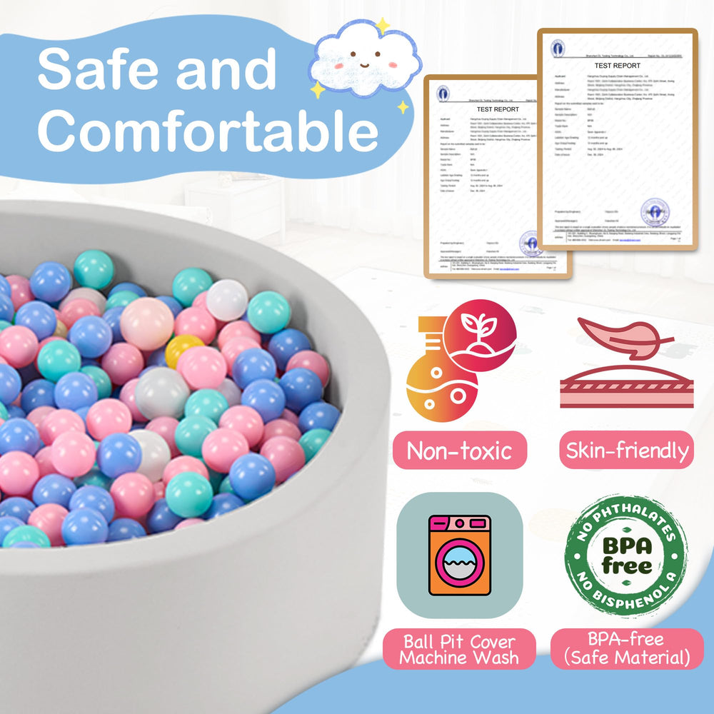 Aunekiv ball pit skin-friendly milky silk fabric feels gentle on toddlers' skin.
